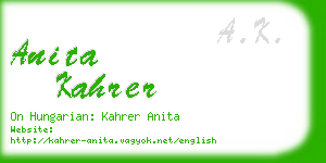 anita kahrer business card